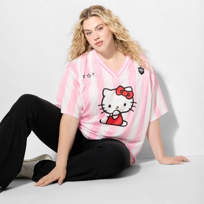 Women's Hello Kitty Short Sleeve Graphic Jersey - Pink