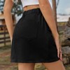 Women Denim Cargo Skirt High Waist Button Bodycon Flap Pockets Jeans Skirts - 3 of 4