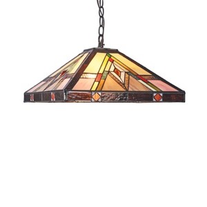 Chloe Lighting Mannix Mission 2 Light Blackish Bronze Ceiling Pendant 16`` Wide - 1 of 4