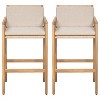 Christopher Knight Home Marseille Mid-Century Modern Outdoor Woven Acacia Wood Barstools with Cushions (Set of 2) - 4 of 4