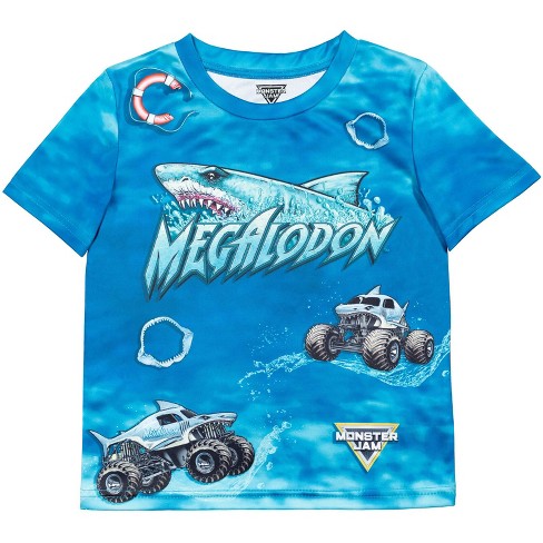 Monster Jam Megalodon Monster Truck Toddler Boys T-shirt Tie Dye Blue 4t :  Target