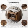 Mshliw 36" Free-standing Rattan Bathroom Vanity with Ceramic Sink, Soft Close Doors, Solid Wood Legs, 3 Drawers - 4 of 4