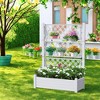 Maggift Planters, Large Outdoor Rolling Flower Box, Raised Planter with Drainage System for Climbing Plants, White, 43.4" * 18.26" * 59.3" - 2 of 4