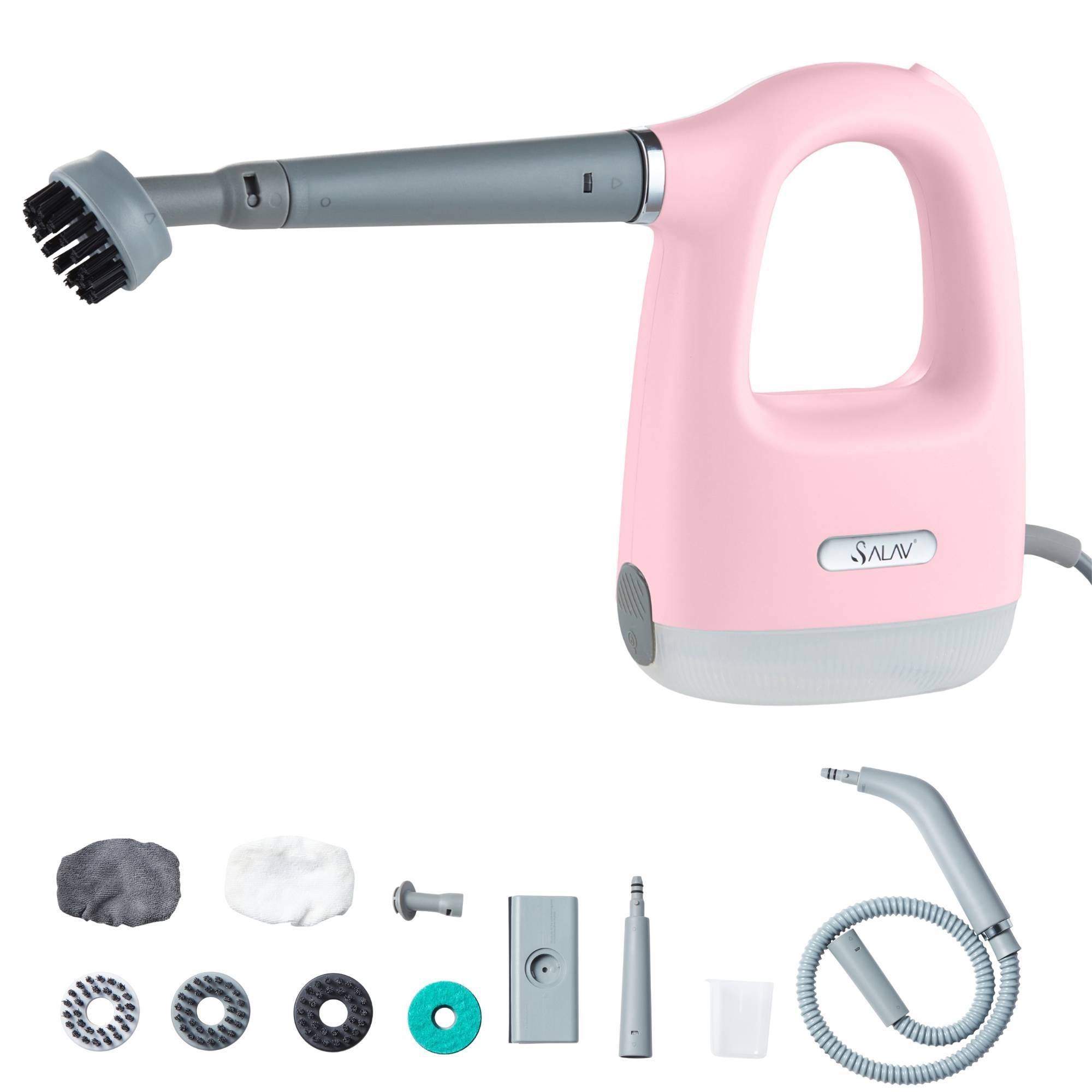 SALAV CS-100 CleanSteam Compact Steam Cleaner Pink: Electric Floor & Upholstery Care, 1100W, Lightweight, 250ml Tank