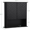 Wood Wall Mounted Bathroom Storage Cabinet with Adjustable Shelf and Towel Bar, 2-Tier Cabinet for Bathroom Living Room Laundry Room Kitchen - 3 of 4