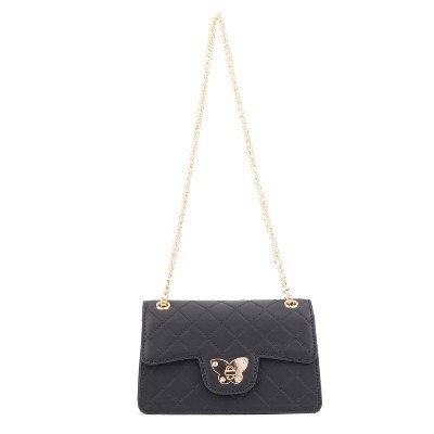 Olivia Miller -Women's-Quilted Butterfly Bag  - BLACK