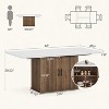 Tribesigns 63" Dining Table for 4-6, Modern Rectangular Kitchen Table with Storage Cabinet, Faux Marble Tabletop, for Living Room, White & Brown - 2 of 4