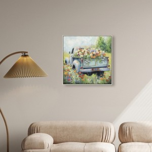 Art Remedy Vintage Trucks and Flowers Chic Farmhouse Wall Art Framed - 1 of 4