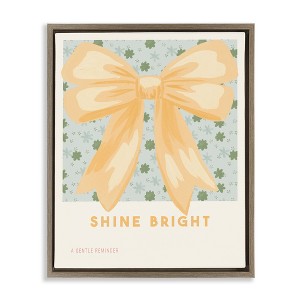 Stupell Industries Shine Bright Yellow Bow Floating Frame Canvas Art - 1 of 4