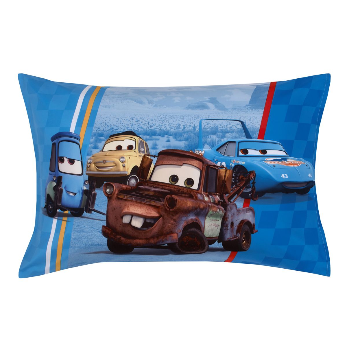 Disney Cars Radiator Springs White, Blue, and Red Lightning McQueen and Tow-Mater 4 Piece Toddler Bed Set - thumbnail 6