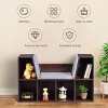 Infans 6 Cubby Kid Storage Cabinet Cushioned Bookcase Multi-Purpose Reading Shelf Brown - 4 of 4