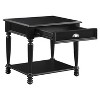 Vynxaria ClassicNightstand/End Table - Dovetail Drawer & Bottom Shelf, Birch Veneer, Nickel Cup Pulls,Traditional Living Room Side Furniture, Black - 2 of 4