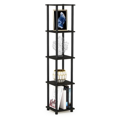 Espresso Noir 5-Tier Corner Cubed Bookshelf