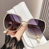 Anna-Kaci Women's Oversized Square Sunglasses with Dual Layer Frame and Gold Temple Accent UV400 Dark Lenses - 2 of 3