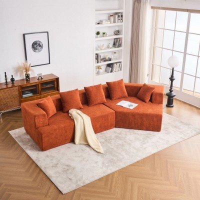 Modern Modular Chenille Sectional Sofa with Memory Foam,Deep Seat Comfortable 2-Seater Couch for Living Room, Bedroom, or Apartment–The Pop Home