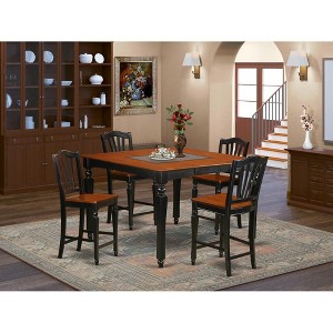 East West Furniture, 5  Pc  counter  height  Dining  set-Square  Counter  height  Table  and  4  Stools - 1 of 1