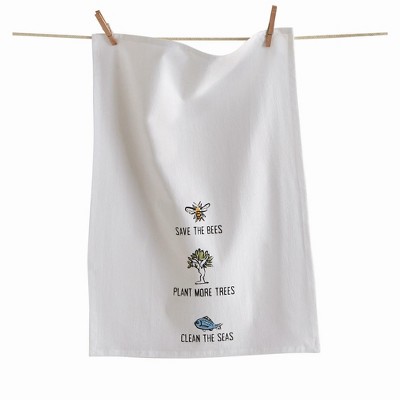 tagltd Save The Bees Floursack Dishtowel