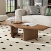 FONTOI Free form Wood Small Coffee Table for Living Room Minimalist Sofa Table Farmhouse Accent Center Low Tea Table, Brown, 47.2"* 23.6"*13.8" - 4 of 4