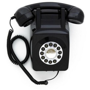 Gpo - GPO Retro GPO746WBLK 746 Wall Mount Push Button Telephone - Black - 1 of 4