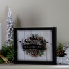 Northlight LED Lighted Framed Wreath "Merry Christmas" Box Wall Art Decoration - 14" - Black - 2 of 4