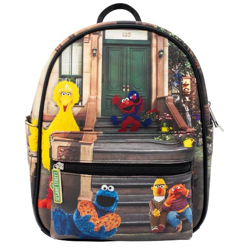 Sesame Street Cookie Monster Elmo Mini Cosplay Pu Backpack Purse Shoulder Bag With Epoxy Filled Metal Sesame Street 10.5 Inch Faux Leather Target