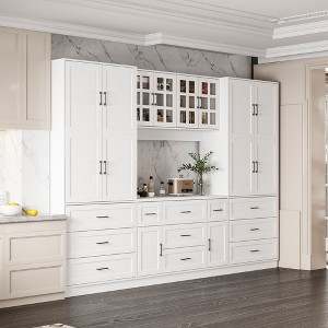 FUFU&GAGA Modern Larget Kitchen Cabinet White Storage and Display Cabinet Stylish Organizer for Home Decor - 1 of 4
