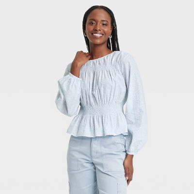 Women's Long Sleeve Peplum Blouse - Universal Thread™