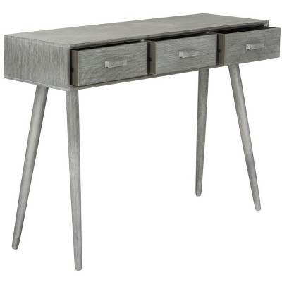 Slate Grey Pine Wood 3-Drawer Console Table