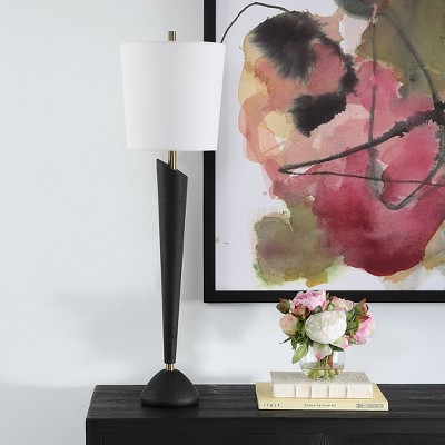 Modern Black and White Steel Buffet Lamp with Antique Finish