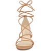 Allegra K Women's Open Toe Lace Up Strappy Bow Back Low Wedges Sandals - 3 of 4