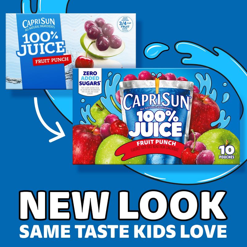 Capri Sun 100% Fruit Punch Juice - 10pk/6 fl oz Pouches, 3 of 14