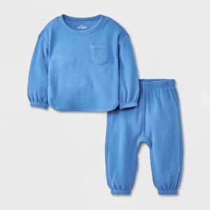 Baby Boys' 2pc Cozy Thermal Sweatshirt & Jogger Pants Set - Cat & Jack™ - 1 of 4