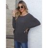 Coolmee Women's Fall Sweaters 2025 Casual Long Batwing Sleeve Loose Off Shoulder Knit Pullovers Tops - 2 of 4