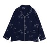 Anna-Kaci Lounge Women's Long Sleeve Button-Up Pajama Set with Notched Collar and Star Print Design - 2 of 4