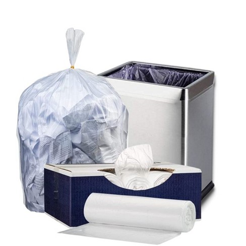 Plasticplace 4 Gallon White Drawstring Garbage Bags (100 Count)