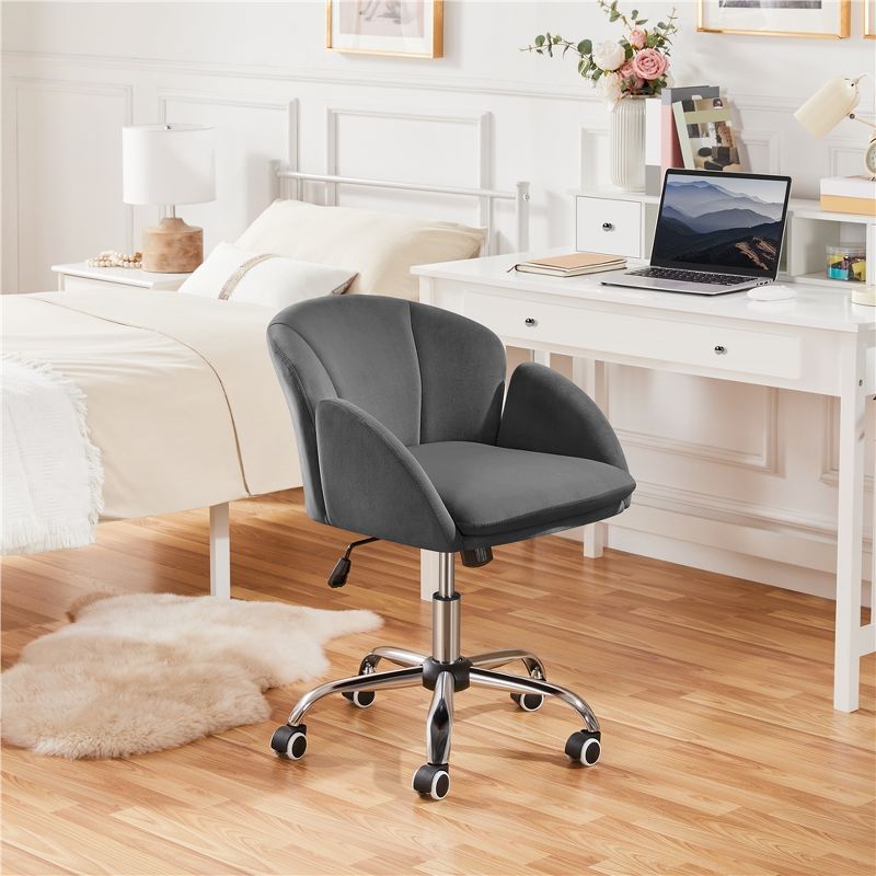 Yaheetech Modern Swivel Rolling Desk Chair with Armrests for Home Office, 2 of 9