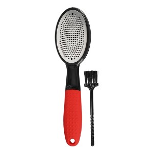Unique Bargains ABS Stainless Steel 304 Removes Dead Skin Foot File Red Black 1 Set - 1 of 4