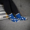 NCAA Brigham Young Cougars Big Dot Fuzzy Sleep Soft Socks: Ankle Knit Polka Dot Design - 3 of 3