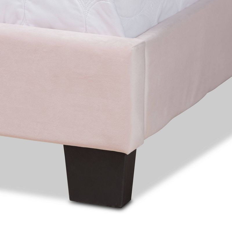 Benjen Glam Velvet Fabric Upholstered Panel Bed - Baxton Studio, 6 of 9