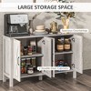 Okak Barn Door Style Buffet Cabinet with Storage for Living Room 34.5" Farmhouse Kitchen Sideboard Cabinet with Adjustable Shelf - 4 of 4