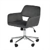 HomeRoots Gray and Silver Adjustable Height Swivel Rolling Office Chair - 4 of 4