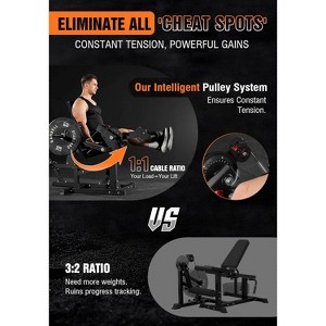 Leg Extension and Curl Machine, Adjustable Leg Curl Machine, Seated Leg Extension and Lying Curl Machine for Home Gym, Black - 1 of 4