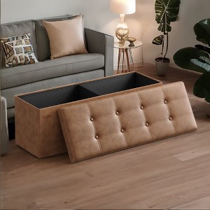 SONGMICS Storage Ottoman Bench Leather Ottoman with Storage - 1 of 4
