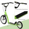 53.30"Aosom Youth Scooter Kick Scooter for Kids 5+ with Adjustable Handlebar 16" Front and 12" Rear Dual Brakes Inflatable,Green - 3 of 4
