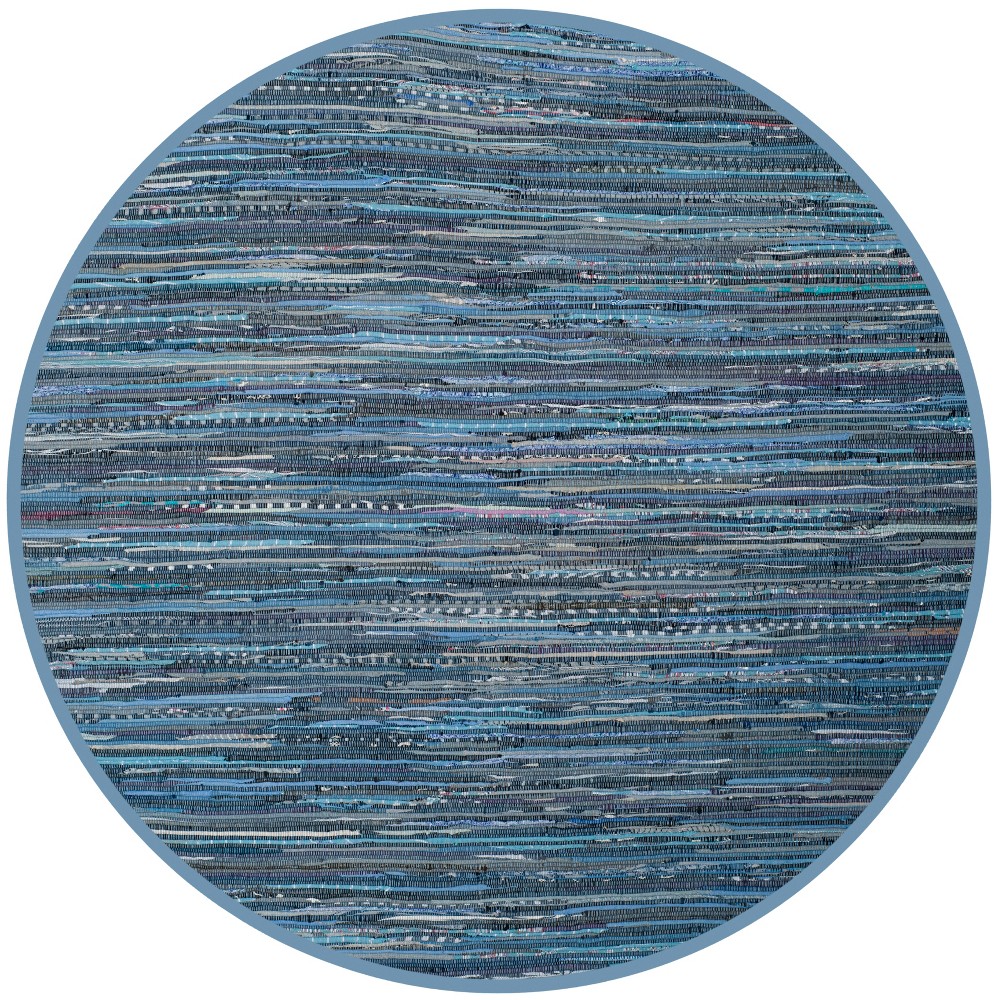 4'x4' Round Raquel Woven And Flatweave Rug Blue/Multi Round - Safavieh