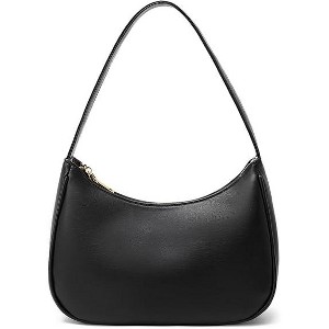 Attop Shoulder Bags for Women, Cute Hobo Tote Handbag Mini Clutch Purse with Zipper Closure Black - 1 of 4