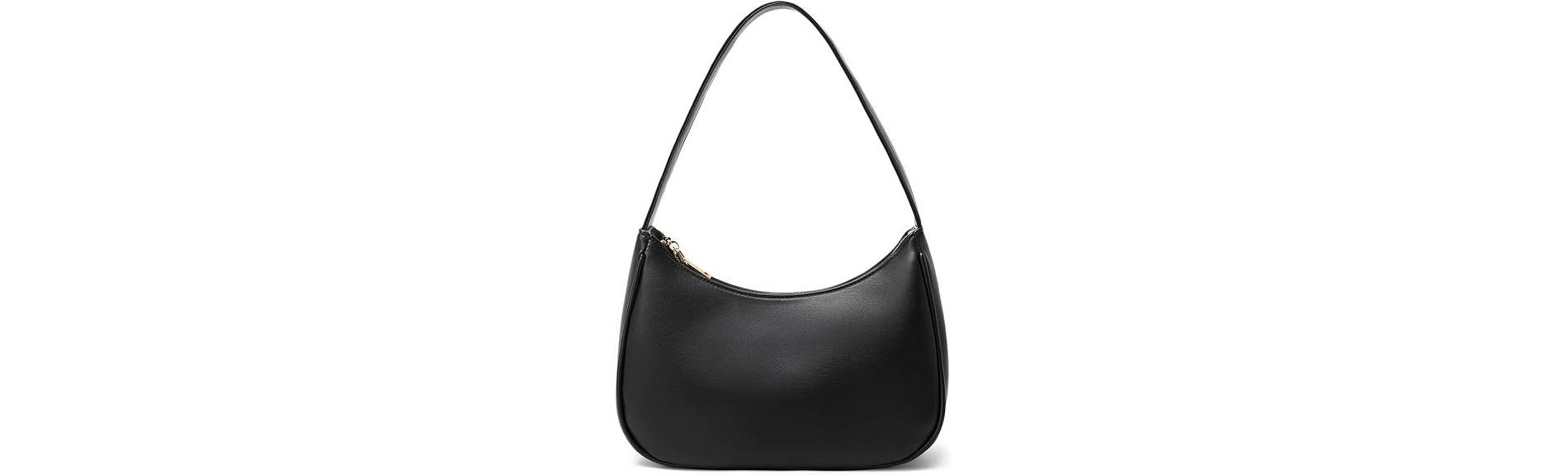 Attop Shoulder Bags for Women, Cute Hobo Tote Handbag Mini Clutch Purse with Zipper Closure Black