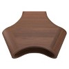 The Urban Port 37" Coffee Table Handcrafted Curved Hexagon Shape with Open Shelf Brown Acacia Wood Iron Legs Brown/Black - 4 of 4