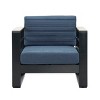 Set of 2 Outdoor Metal Club Chair,Open Backrest Patio Arm Chair with Aluminum Frame,Water Resistant Cushions Lounge Club Chair-Koiai - 3 of 4