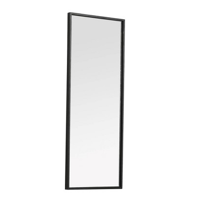 Sleek Black Metal Frame Rectangular Mirror 14x36 Inches